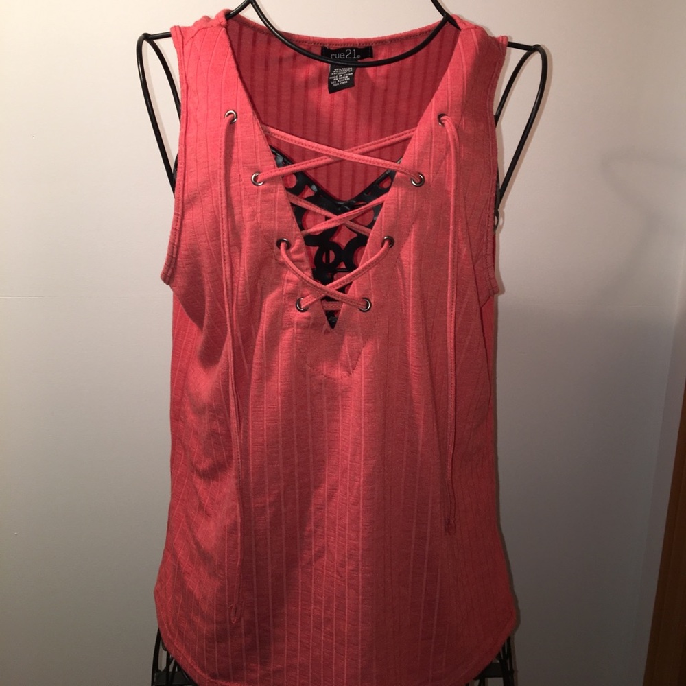 Lace up tank top